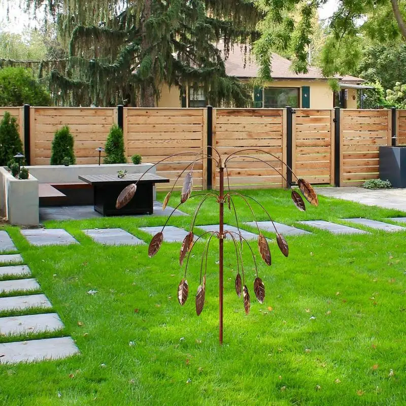 Garden Wind Spinner 120cm Mental Copper Wind Spinners Outdoor Kinetic Art Windmill Decor Wind Spinner For Garden Yard