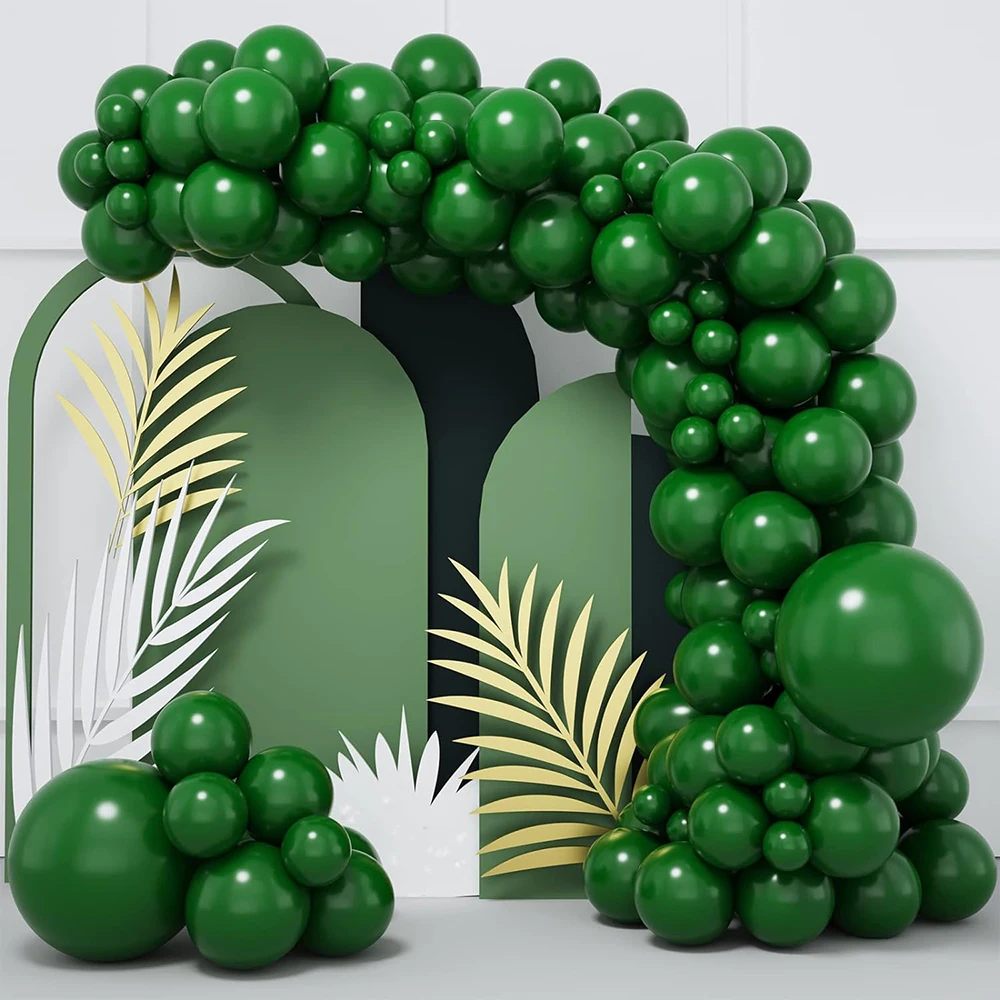 Dark Green Balloons Garland Kit Safari Jungle Theme Ballon Arch 1st Birthday Party Baby Shower Decoration Christmas Globos Decor