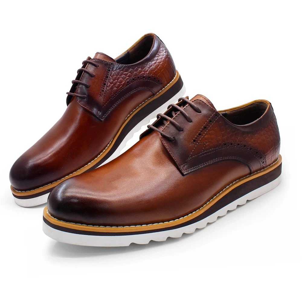 

Men's Premium Casual Elevator Shoes Genuine Leather Business Dress Loafers Available in Large Sizes