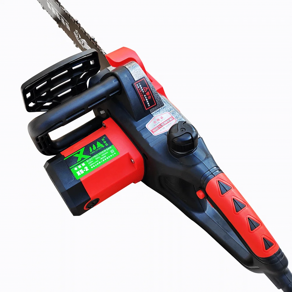 220V Corded Electric Chainsaw High Power Handheld Woodworking Powerful Electric Saw 16 Inch Guide Bar Household Cutting Tools