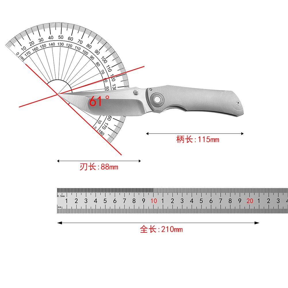 TWO SUN TS144  Folding Knife D2 Blade TC4 Titanium Alloy   Handle Kitchen Camping Outdoor Survival EDC Tools