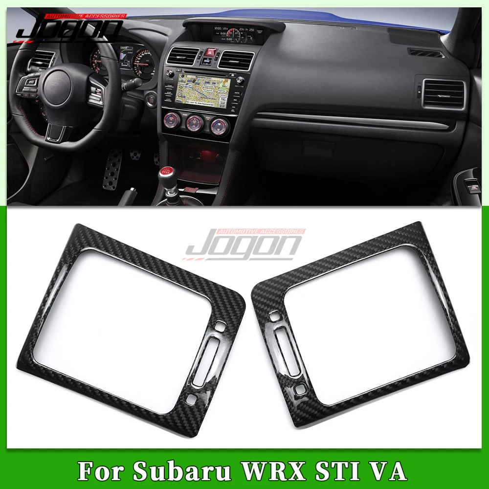 For Subaru WRX STI VA 2015-2021 Carbon Fiber Car Interior Center Dashboard Air Side AC Vent Frame Cover Trim Accessories