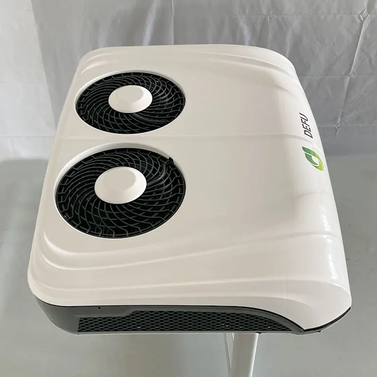 Double Fan Copper 800w Brushless Motor Fan Light 24v Parking 12v Air Conditioner For Truck RV Camper Van