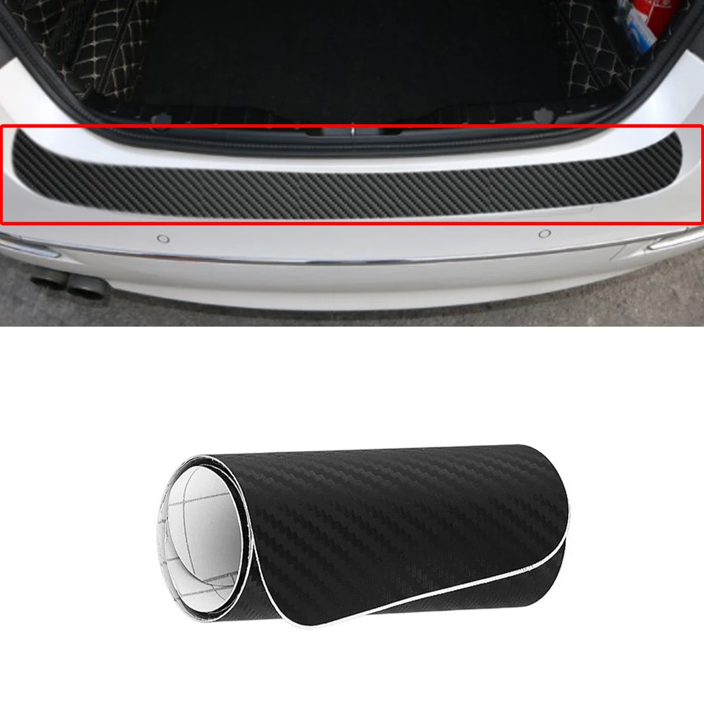 

1x Car Door Sill Anti Kick Pad Protection Sticker Film 3D Carbon Fiber Rear Bumper Sticker Car Exterior Decoration Accessories