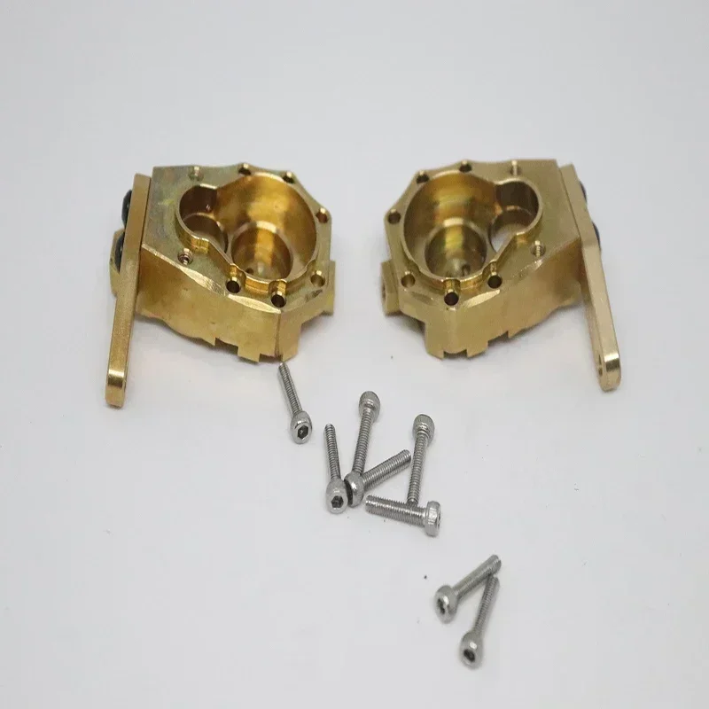 

1Pair Counterweight style Climbing Car Accessories Heavy Duty Brass Front Steering Knuckle Set For TRXS TRX4 1/10 RC