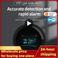 Smart Gas Leak Detector Tuya Wifi Smart Natural Gas Alarm Sensor LED Digital Gas Smoke Alarm works with Smartlife