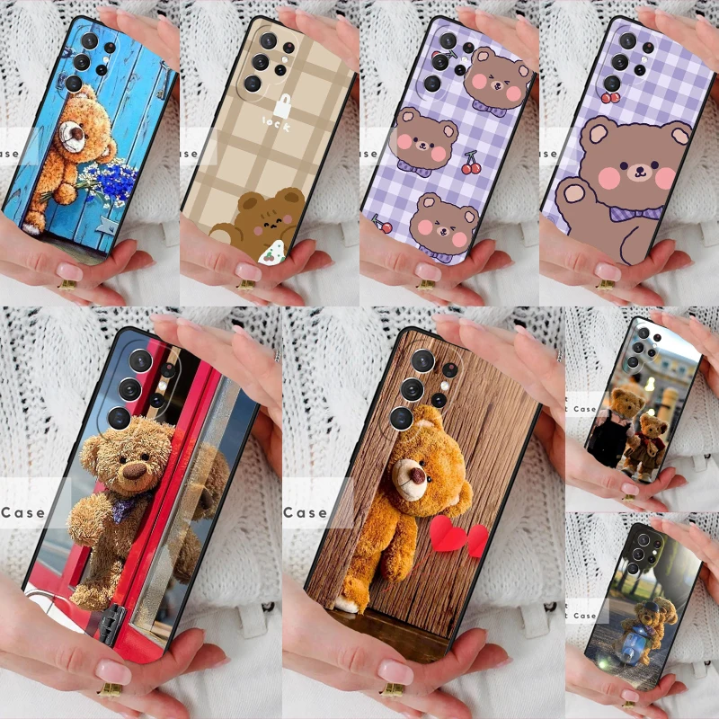 Cute Bear Phone Cover Case for Samsung Galaxy S26 Ultra S20 FE Note 10 S24 S23 S21 S25 Plus S22