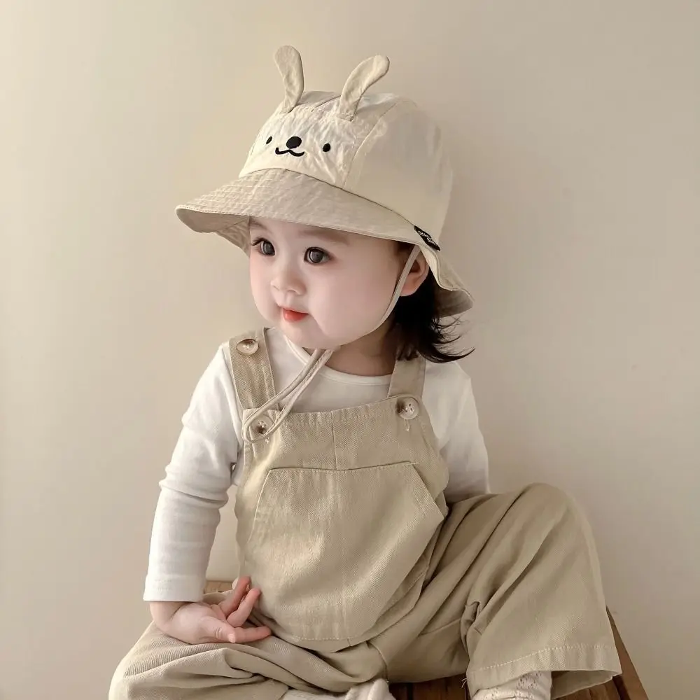 

Casual Cute Ear Baby Bucket Cap Quick Dry Cartoon Animal Boys Girls Sunhat Thin Summer Fisherman Caps Toddler