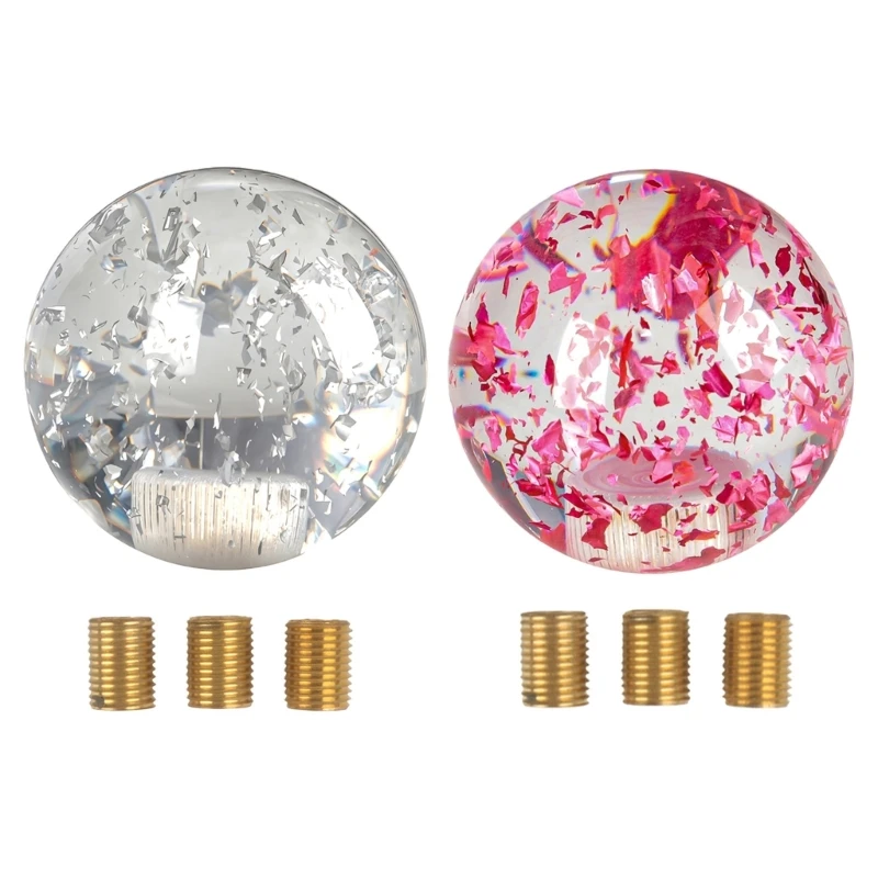 Glass Gear Control Knob Round Gear Shifter Knob Car Interior Modification