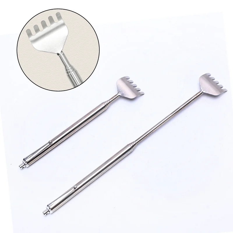 Portable Adjustable Retractable Back Scraper Stainless Steel Anti-itch Claw Massager Scratching Rake For Elderly Back Massage