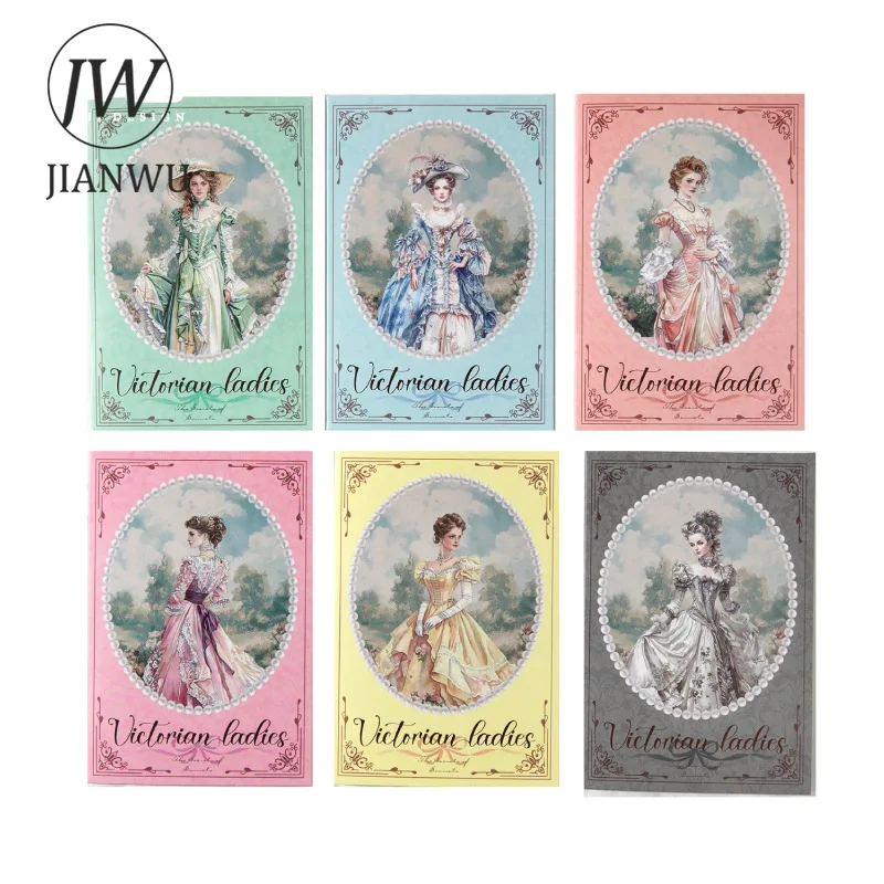 JIANWU Spring Fragment Skirt Series Vintage Character Landscape Material Collage PET Sticker Creative DIY Journal Stationery view 5