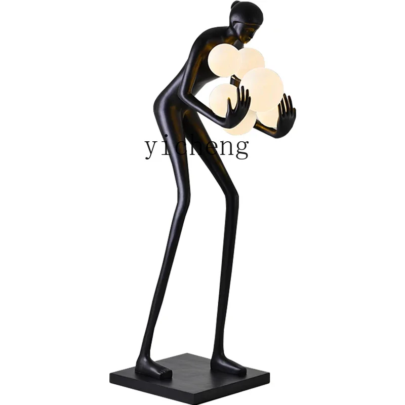 creative humanoid art sculpture floor lamp A home exhibition hall window artwork large floor ornament