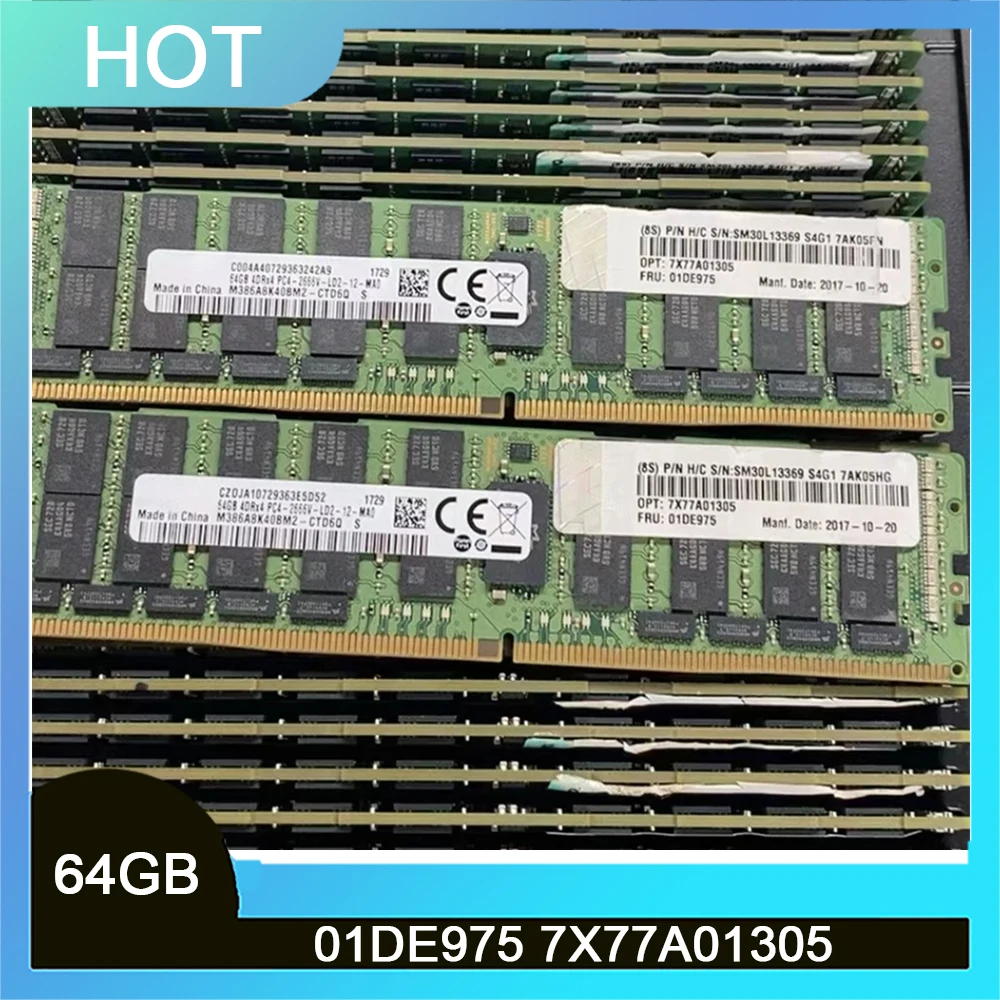 RAM For Lenovo 01DE975 7X77A01305 64GB 64G 4DRX4 DDR4 PC4-2666V Server Memory