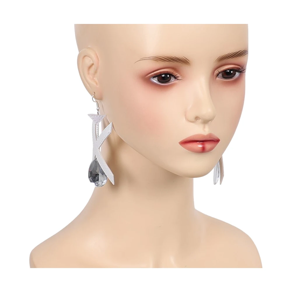 تمويه لعبة منافس إيما غريس فروست تأثيري القوس كريستال أقراط زي اكسسوارات هالوين كرنفال ملابس الحفلات الهدايا