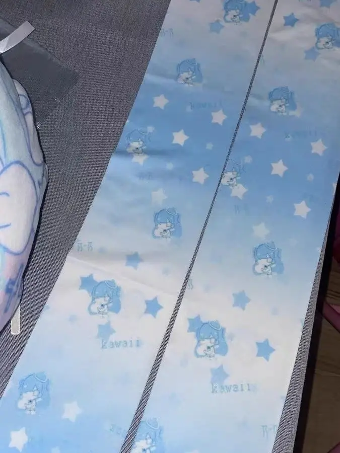Sweet Cool over Knee Socks Star Water Color Print Aibi JK Text Silk Stockings Thin High Tube Length for Women All Seasons