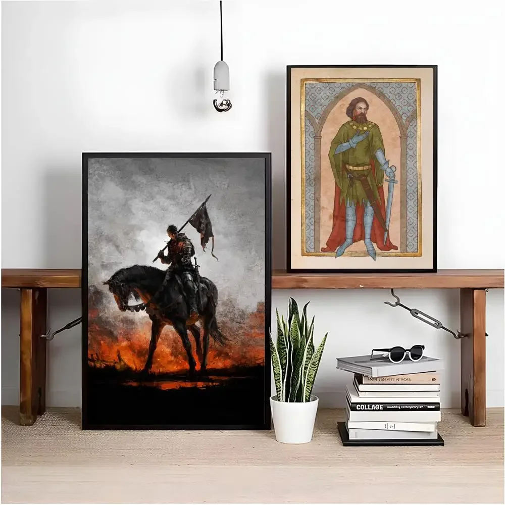 Game Kingdom Come Deliverance Retro Art Poster Matte Peel And Stick Self PVC Removable Waterproof Frameless Bedroom Living Room