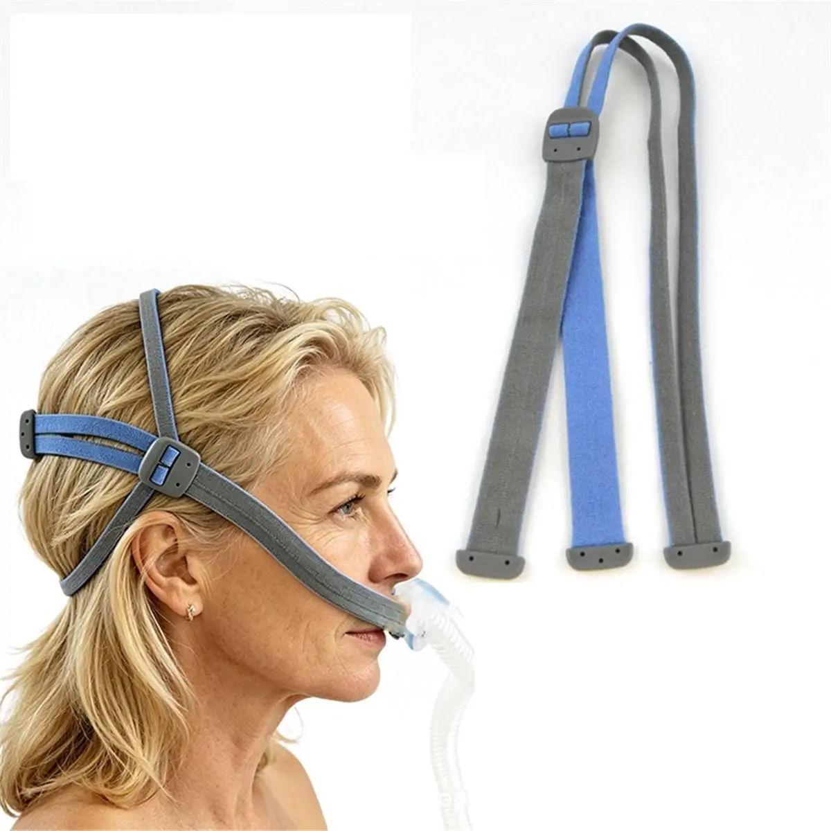 giftnew 2-Pack P10 Headgear Strap Replacement for P10 Nasal Pillow Mask, Elastic Strap, Adjustable Design