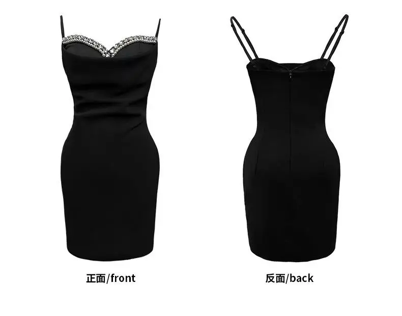 Summer new women's sexy strapless tube top suspender dress French Hepburn style inner skirt