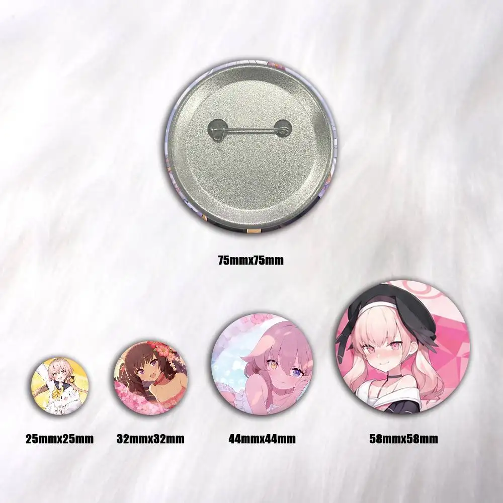 Blue Archive Shiroko Hoshino Anime Character Creative Round Button Badges Pin Brooch Backpack Jewelry Gift