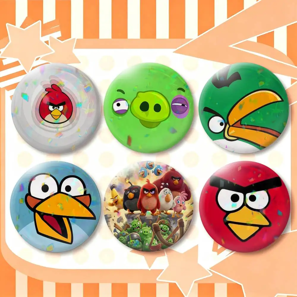 B-BIRD Game A-Angry-y B-Birds  25mm 32mm 44mm 58mm 75mm Brooches Badges Pins for Accessories Gift