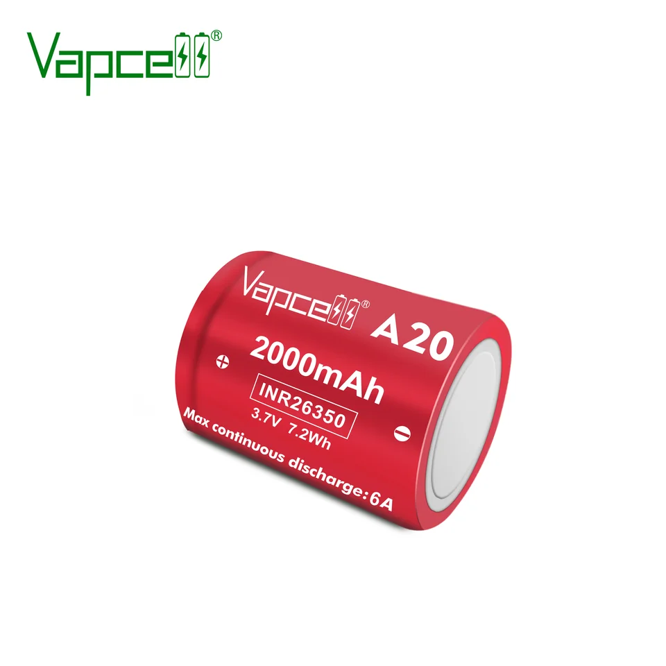 Original Vapcell A20 INR 26350 2000mah 6A Rechargeable Battery 26350 3.7V High Capacity LI-ION Batteries For Flashlight Tools