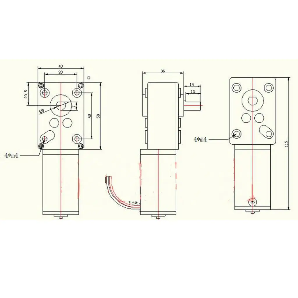 High Torque Worm Gear Motor 12V Vertical Shaft Gearbox Aluminum for Electric Automation Project