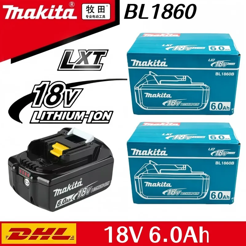 

Оригинальный аккумулятор Makita, 18В 6.0Ач, перезаряжаемый, для электроинструментов BL1830, BL1840, BL1850, BL1860B, Makita 18В