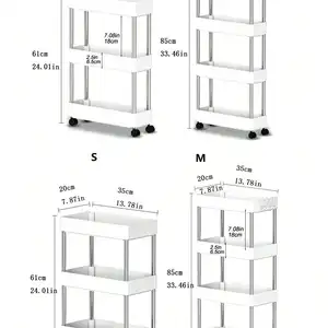 1 قطعة 3/4 طبقة المتداول عربة فائدة الجرف تخزين الجرف المحمول فجوة رف تخزين المطبخ الحمام سليم الشريحة منظم الجرف غرفة المعيشة أفضل 8 حاملات لفائف المطبخ مبيعا - رقم 5