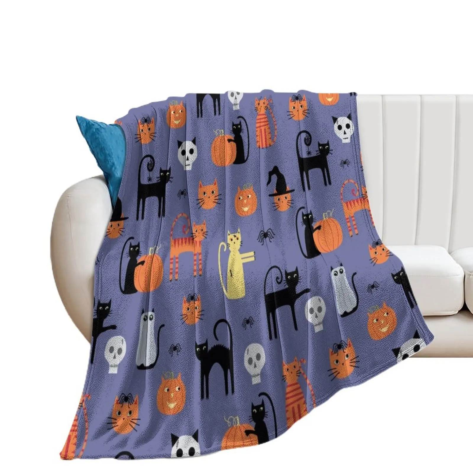 

Halloween Cats and Pumpkins Throw Blanket Decorative Sofa anime Blankets For Baby Blankets