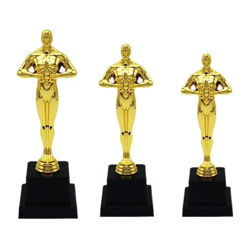 Gold Plated Trophy Little Golden Man Trophy Souvenir Competition Statuette for Award Ceremony, Decorations, Party Props