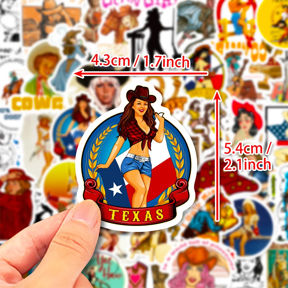 

10/30/50PCS Vintage Western Cowgirl Pin Up Girl Stickers Graffiti DIY Laptop Phone Suitcase Helmet Phone Laptop Guitar Decal Toy