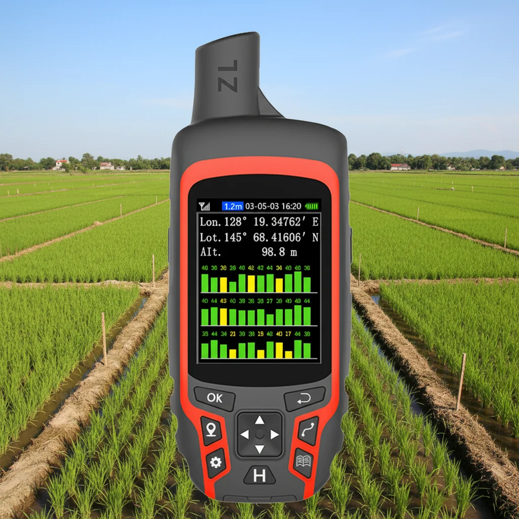 Medidores GPS portátiles para topografía terrestre, medidores integrados para medición de área en acres/m2