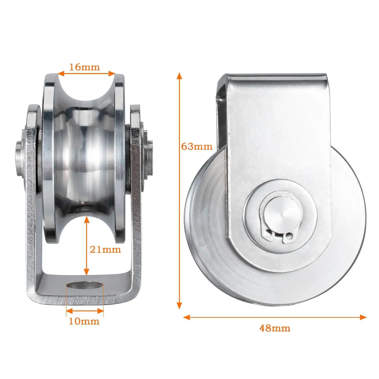 

Stainless Steel Groove Wheel U-Shaped Pulley For Sliding Gate Heavy Duty Track Roller Fitness Equipment Cable Rope Door