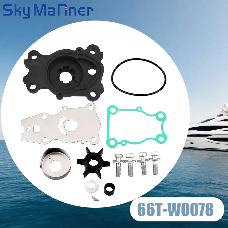 

Ремкомплект водяного насоса 66T-W0078 66T-W0078-00 для подвесного двигателя Yamaha 2T 40HP или 4T FT25 F25 F30 F40 Sierra 18-3440 9-48610
