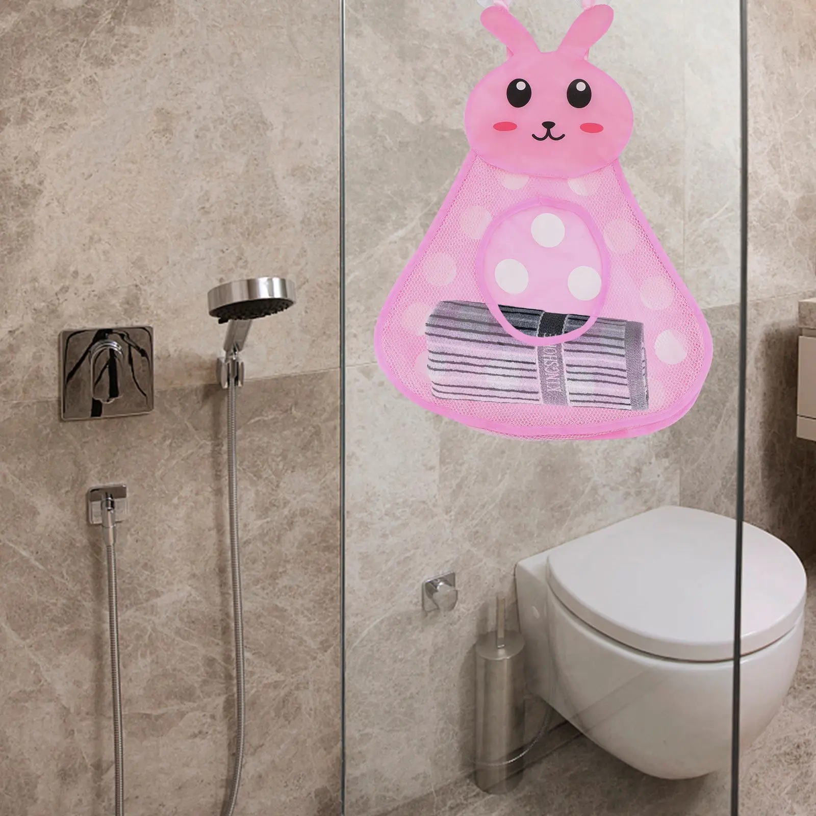 

1Pcs Creative Rabbit Storage Bag Ventilated Bath Organizer Pouch for Baby Bathroom Kitchen Bedroom Decorative Item