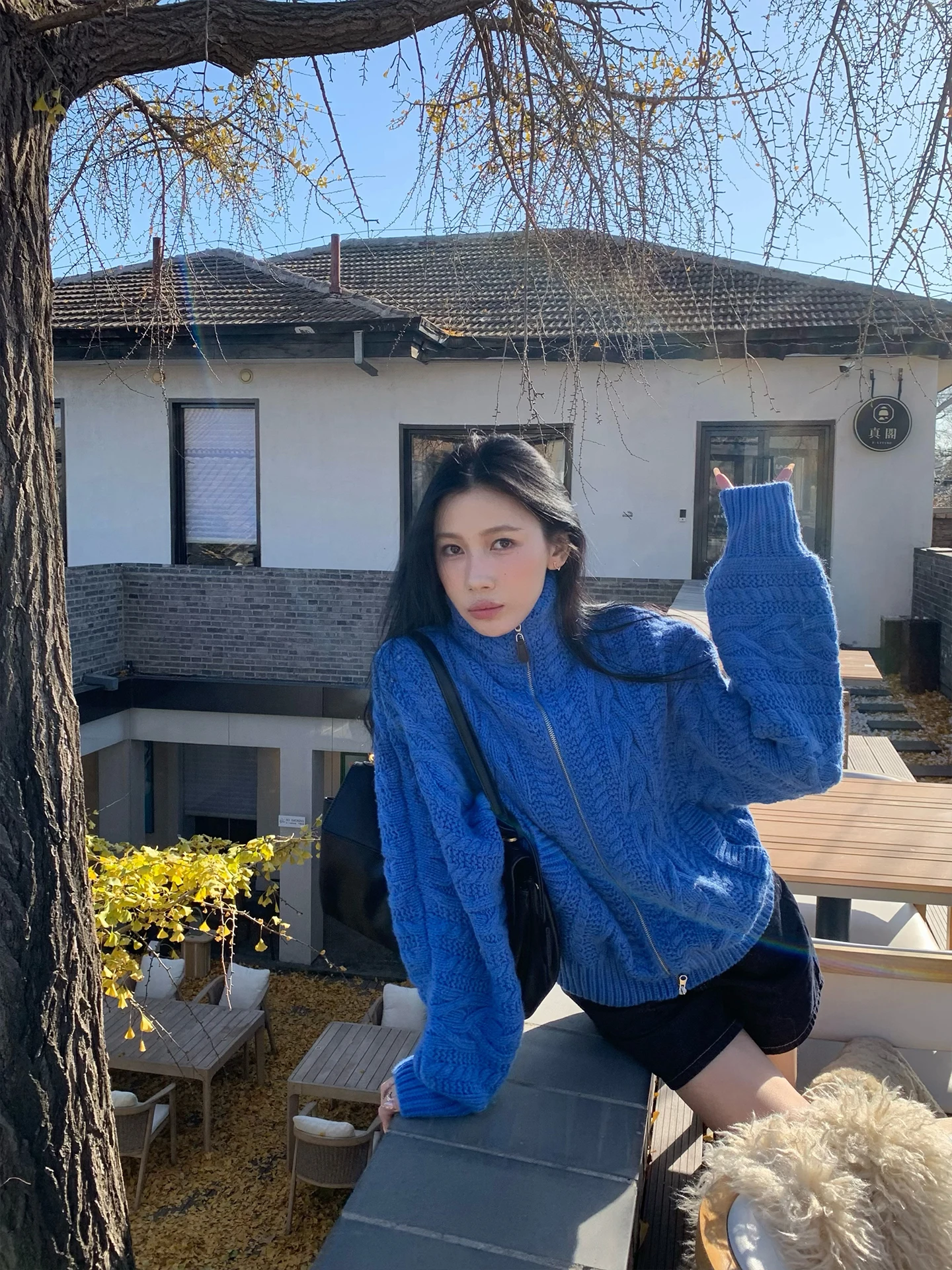 

Thiened Woolen Knitted Cardigan Winter Outerwear Warm Casual Sle Korean Loose Fit Long Sve Zipper Closure Girls Sweater