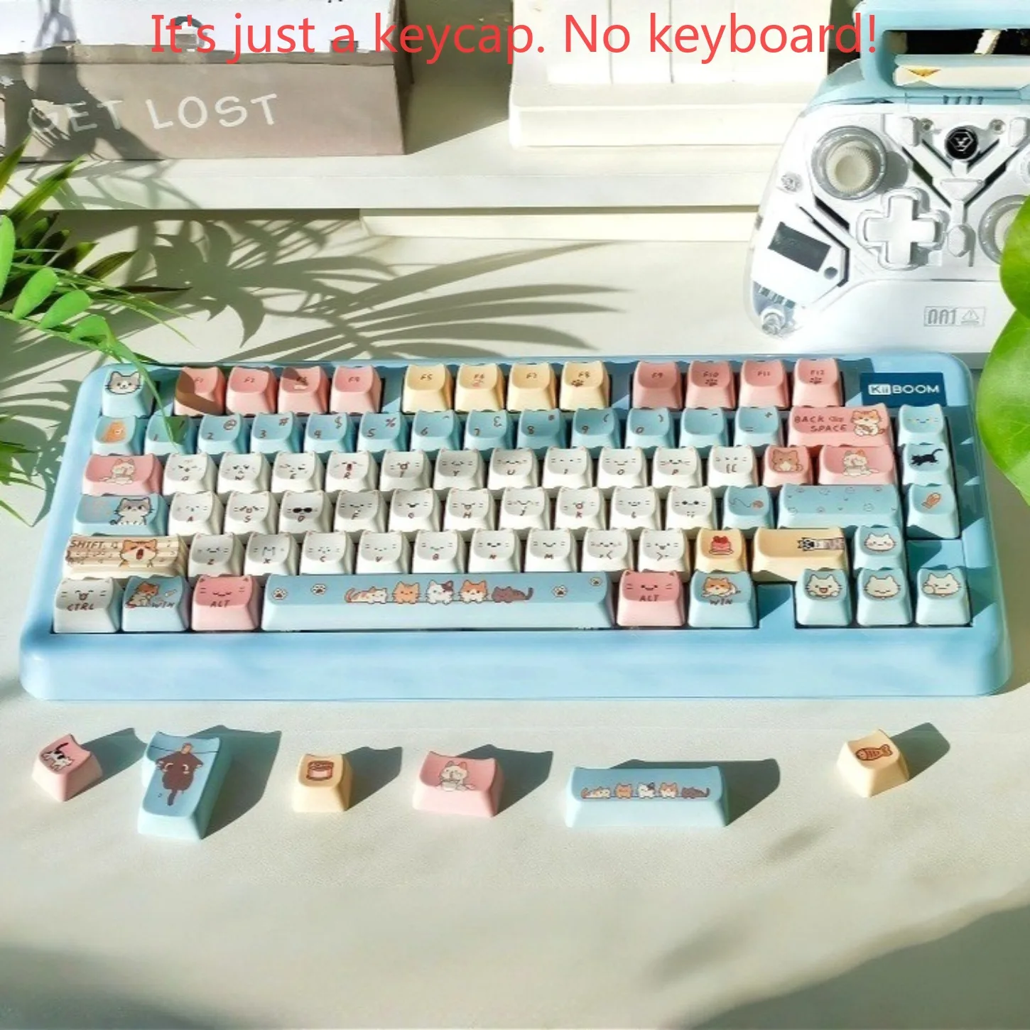 MAO Profile Cute Cat Keycaps 129 Keys PBT Keycap Set for MX Switch Mechanical Keyboard