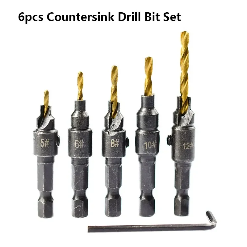 CMCP Counterink Drill Furnizarea lemnului Set Bit Set găuri de pilot pentru dimensiuni șurub