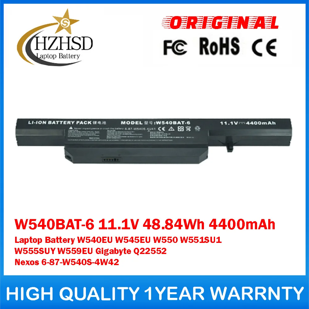 W540BAT-6 11.1V 48.84Wh Genuine Original Laptop Battery For Clevo W540EU W545EU W550 W551SU1 W555SUY W559EU Gigabyte Q22552