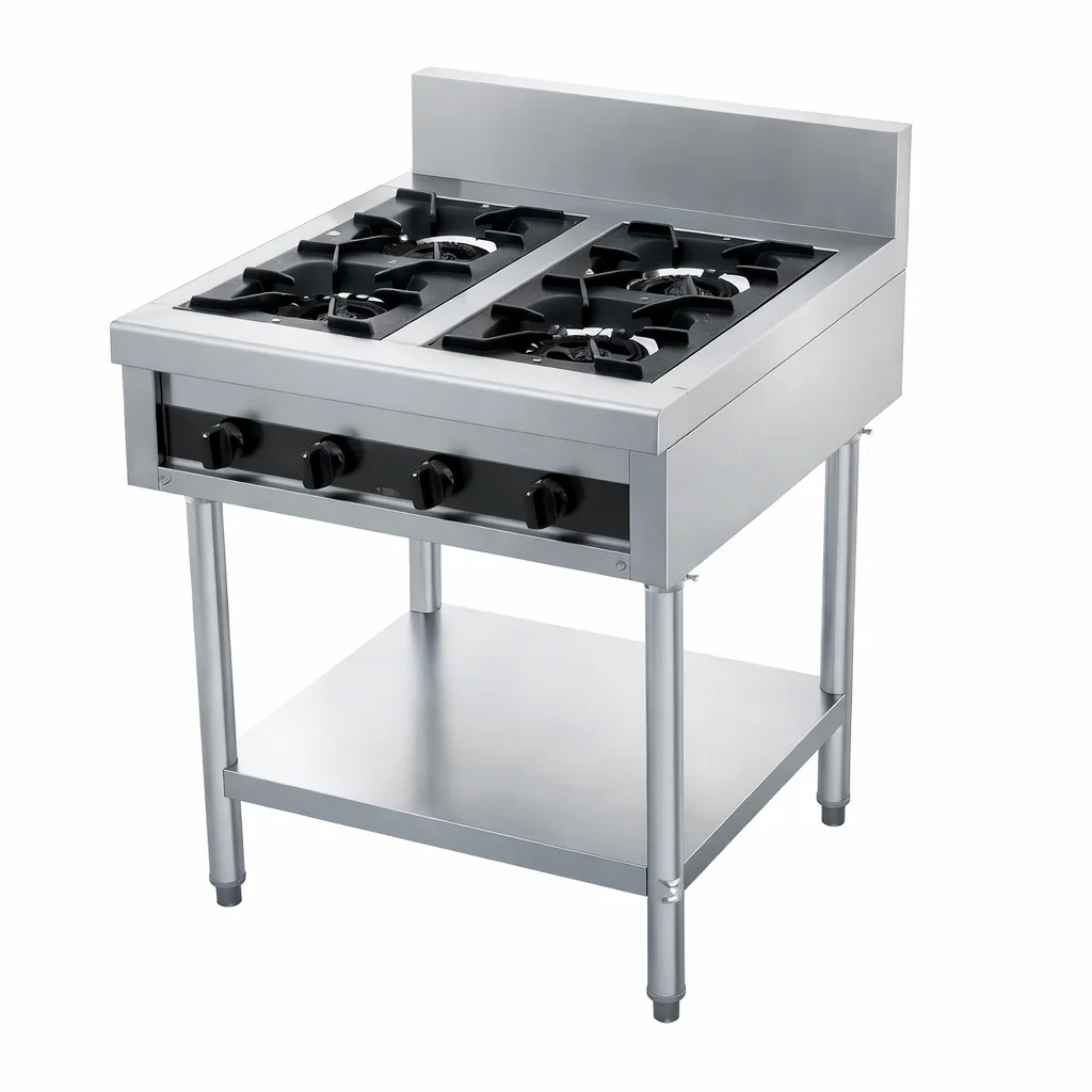Professional Restaurant 201 Stainless Steel Chinese Cooking Range 4 Burner Commercial Gas Stove