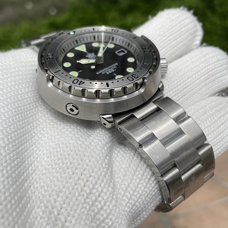 STEELDIVE Men Diver Watch 47.5mm Tuna Automatic Mechanical Wristwatch 30ATM Waterproof C3 Luminous NH35 Steel Bezel Military