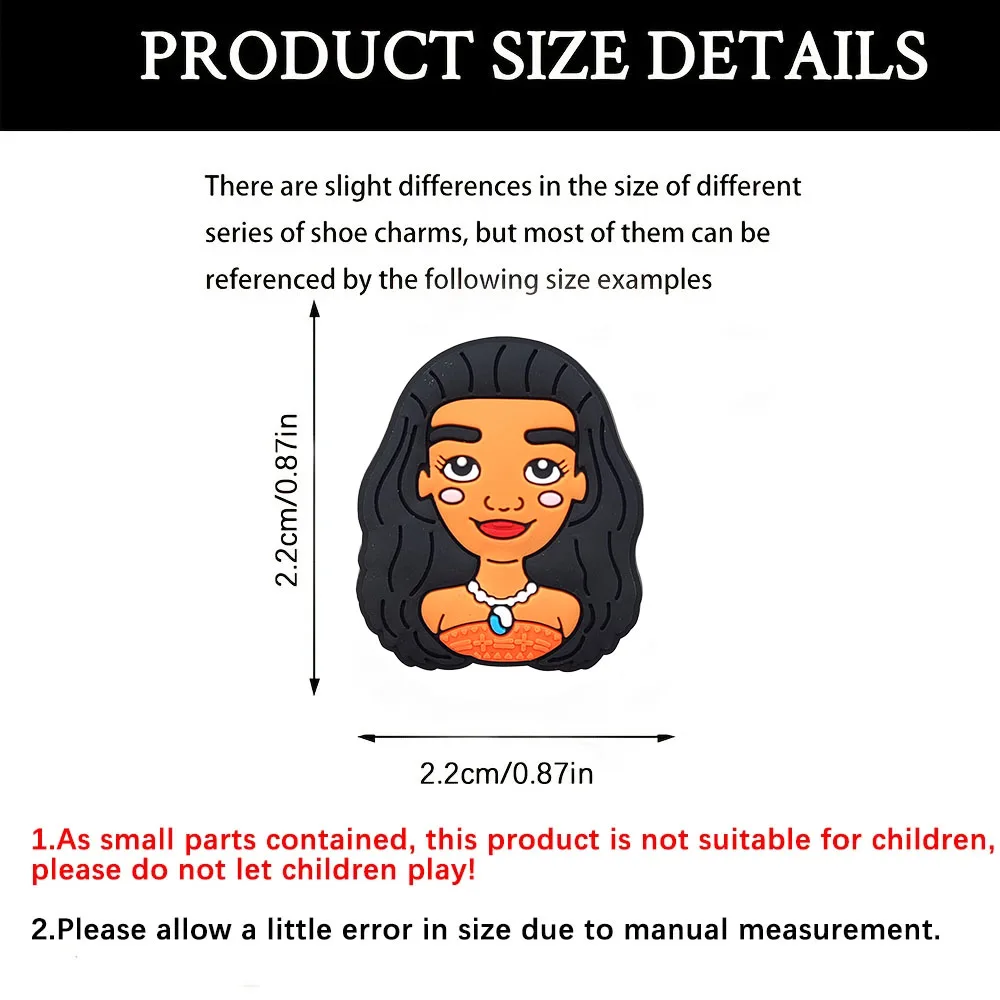 Disney Moana Brave Girl Shoe Charms 5-100PCS DIY Craft Accessories for Kids &Birthday Gifts & Xmas Favors"（High-Quality）