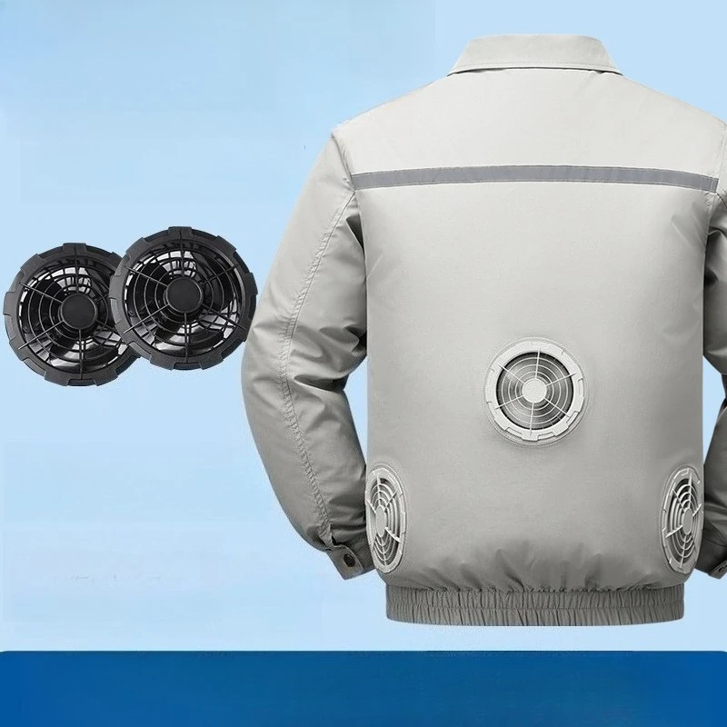 Good Quality Men's 3-Fan Cooling Jacket Air Conditioned Workwear Summer Heat Relief Outdoor Labor Safety Uniform Work Reflective