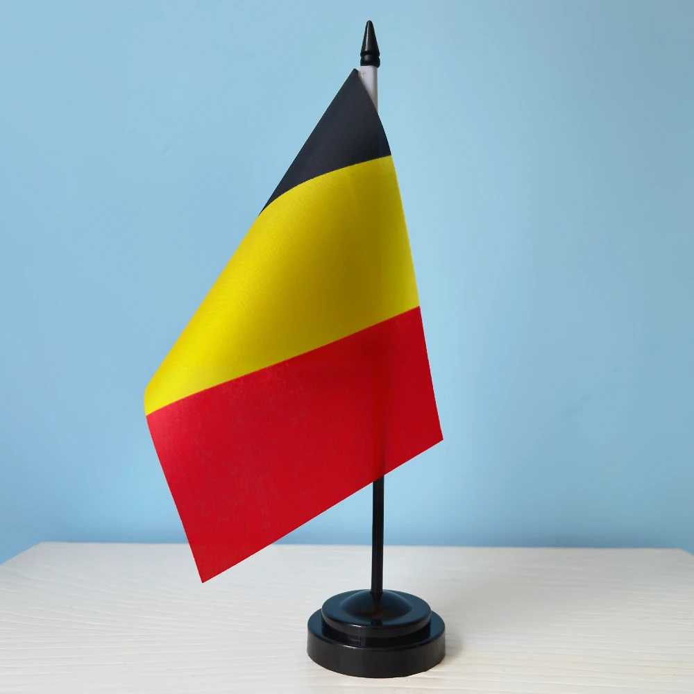 14x21 سنتيمتر مكتب عمل العلم بلجيكا العلم بلجيكا البلدان الوطنية مصغرة سطح المكتب العلم مع 30 سنتيمتر القطب مهرجان المنزل الأحداث #1