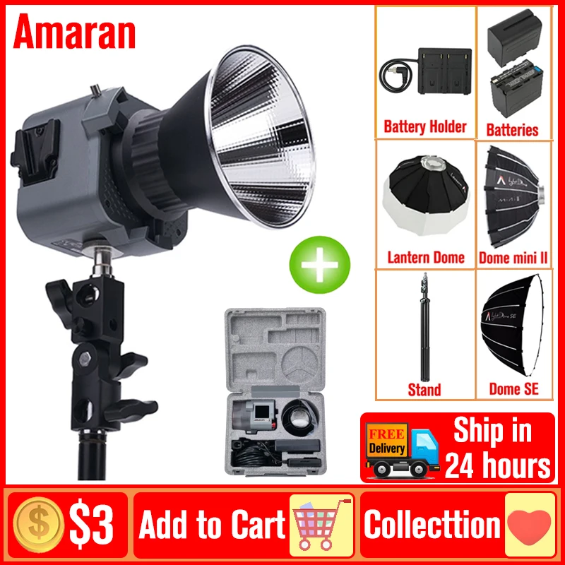 Aputure أماران 60x 60D LED الفيديو الضوئي استوديو مصباح ليد 60 واط التصوير الإضاءة للكاميرا فيديو إضاءة صور