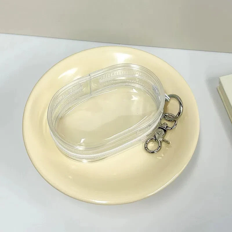 Single Portable Mini Transparent Charging Cable Storage Box Multi-function Zipper Earphone Box Travel Accessories Key Bag