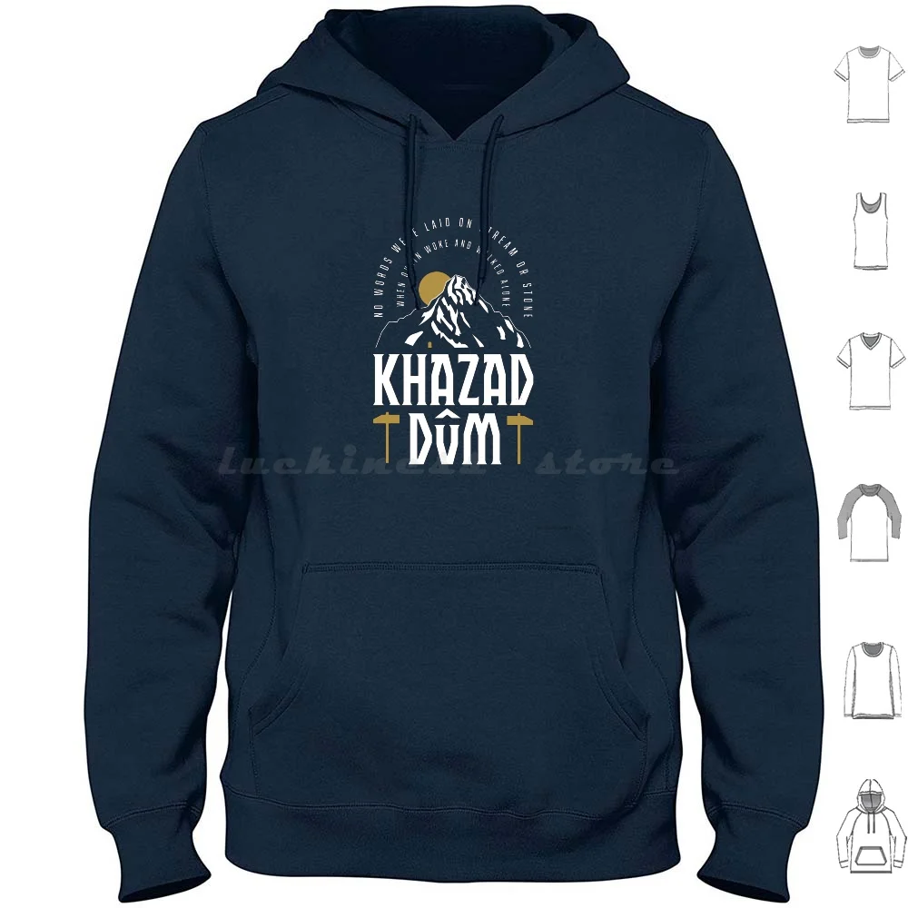 Khazad Dum Hoodie Cotton Long Sleeve Moria Khazad Dum Dwarf Tolkien Gimli Mines Of Moria