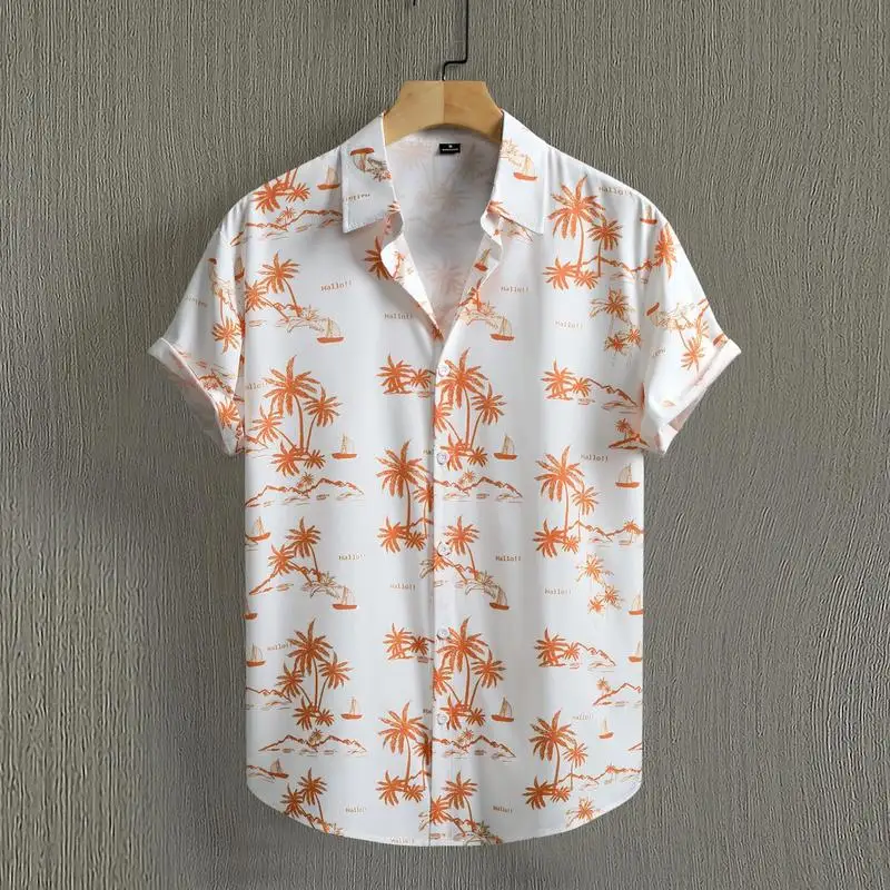 Slim Fit Printed Men's irt Casual Lapel 2025 Sle Other Fabric Unbranded Other Details Spring Collection Easy Care