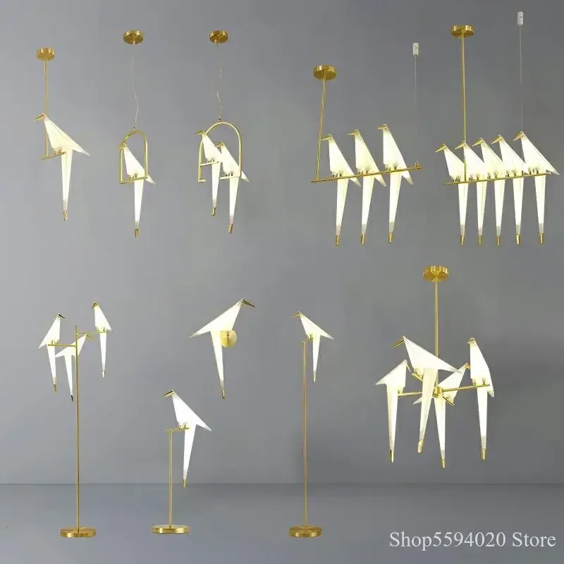 Nordic Simple Floor Lamp Simple Bird Thousand Paper Crane Bedroom Light Industrial Garden Mediterranean Living Room Floor Lamp