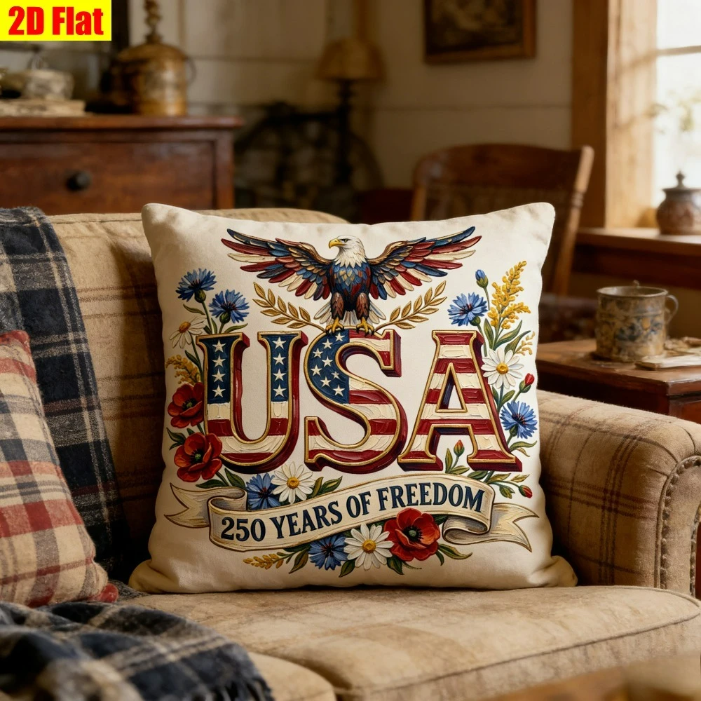 Independence Day USA 250Th Anniversary Pillow Cover Decorative Modern Home Decor Cushion Cover Suitable for Sofa Bed And Bedroom